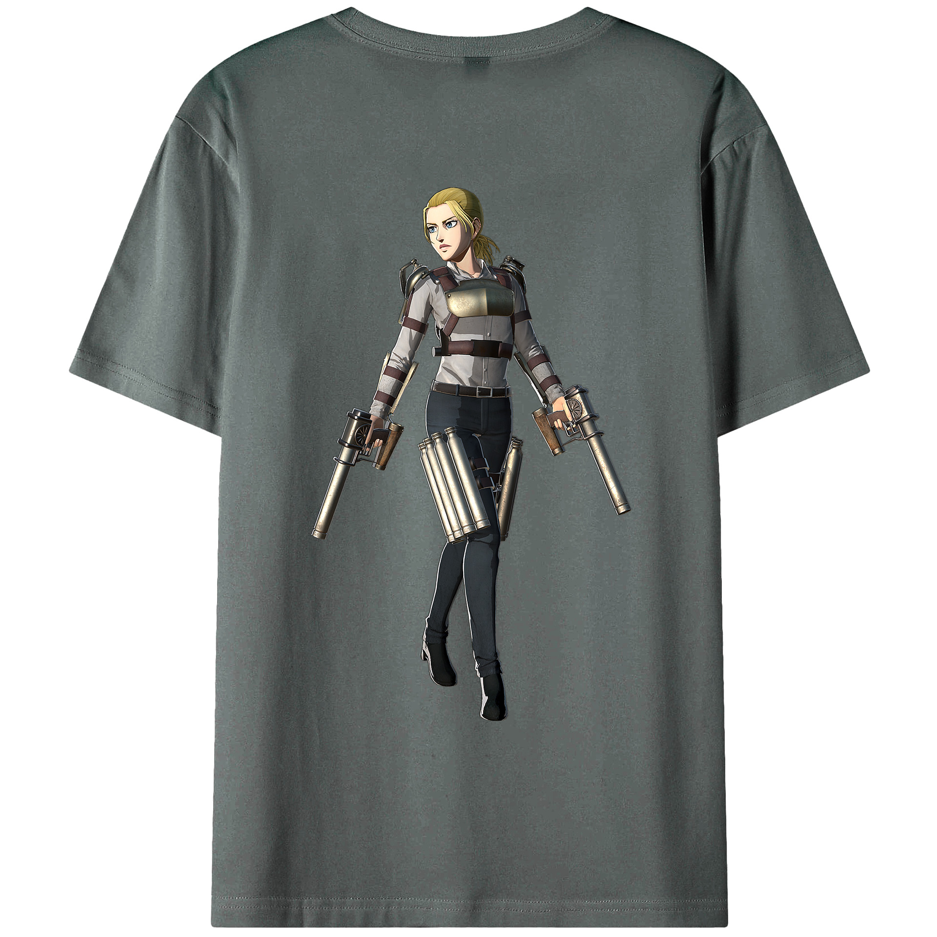 （画像用） 進撃の巨人 Attack on Titan 綿100％ メンズ半袖Tシャツ（バックプリント） 通気性